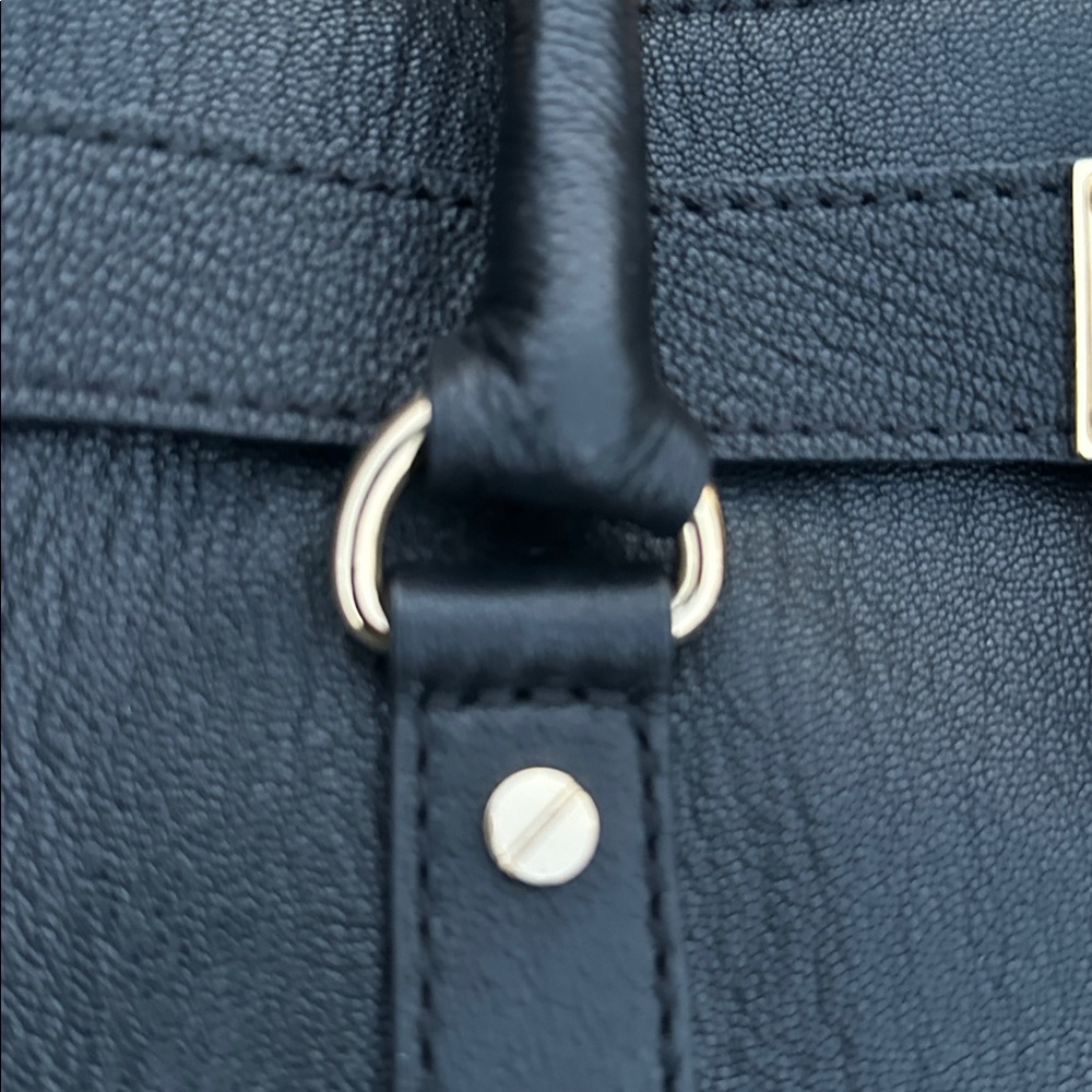 Michael Kors Hamilton Black Leather Satchel EUC - Picture 4 of 12